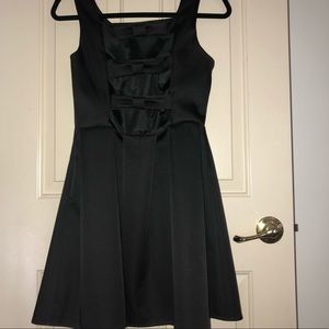 Bow back satin dress